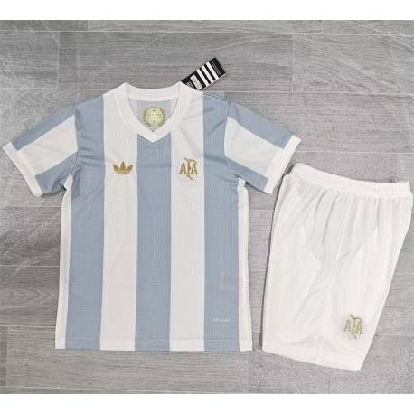 Argentina Aniversario Primera Equipación 2024, Pantalon blanco, conjunto completo niños