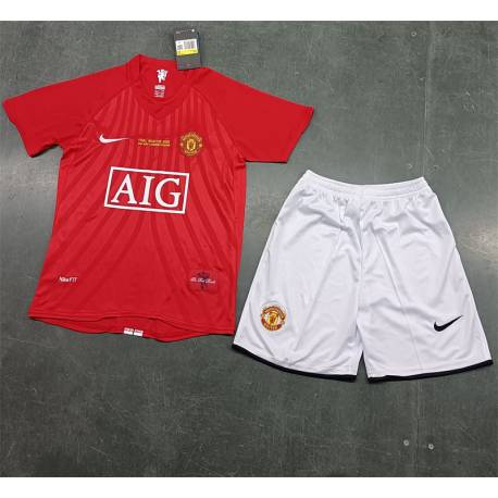 MANCHESTER UNITED 07/08 retro Equipación, poco stock, conjunto completo niños