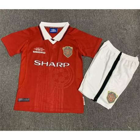 MANCHESTER UNITED 99/00 retro Equipación, poco stock, conjunto completo niños