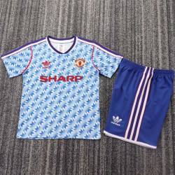 MANCHESTER UNITED 90-92 retro Segunda Equipación, poco stock, conjunto completo niños