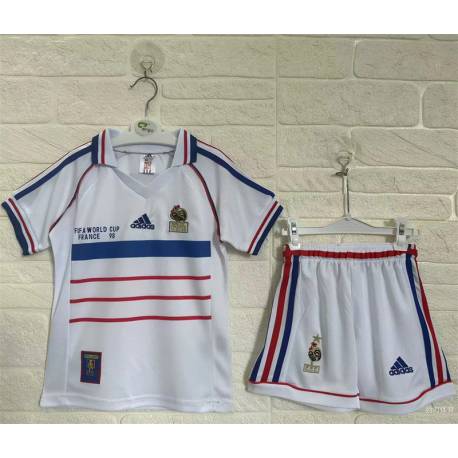 FRANCIA retro Segunda Equipación 1998, poco stock, conjunto completo niños