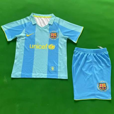 BARCELONA retro 07-08 segunda Equipación, poco stock, conjunto completo niños