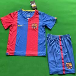 BARCELONA retro 06-07 primera Equipación, poco stock, conjunto completo niños