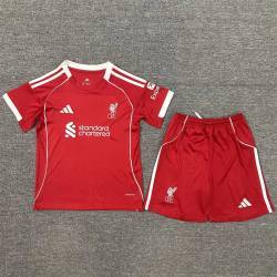 LIVERPOOL FILTRACION Primera Equipación 2025-2026, conjunto completo niños
