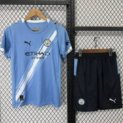 MANCHESTER CITY Filtracion Pantalon negro Primera Equipación 2025-2026, conjunto completo niños