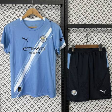 MANCHESTER CITY Filtracion Pantalon negro Primera Equipación 2025-2026, conjunto completo niños