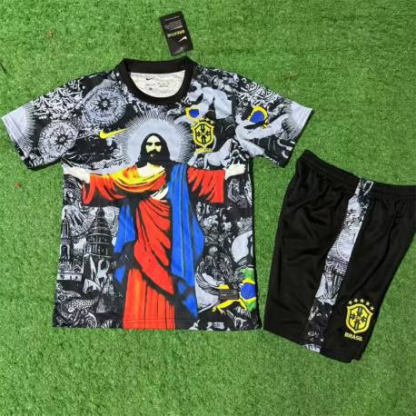 Brasil Cristo Equipación 2025, conjunto completo niños