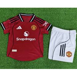MANCHESTER UNITED VERSION JUGADOR Primera Equipación 2025-2026, conjunto completo niños
