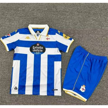 DEPORTIVO DE LA CORUÑA Primera Equipación 2025-2026, conjunto completo niños