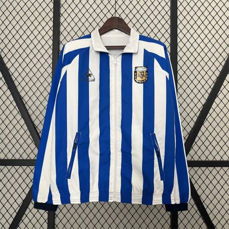 POCO STOCK - Chaqueta Cortavientos Reversible ARGENTINA RETRO 2025 - 2026 cremallera completa.