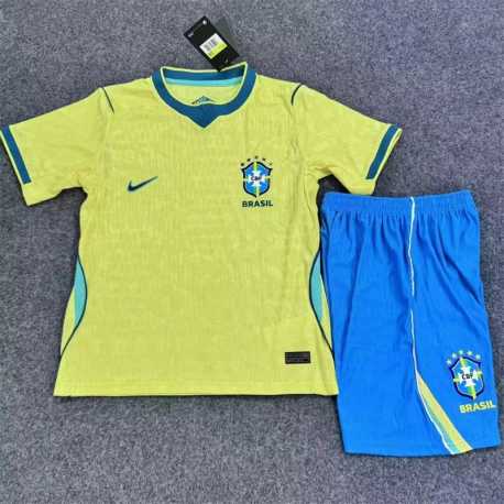 BRASIL VERSION JUGADOR Primera Equipación MUNDIAL 2026, conjunto completo niños
