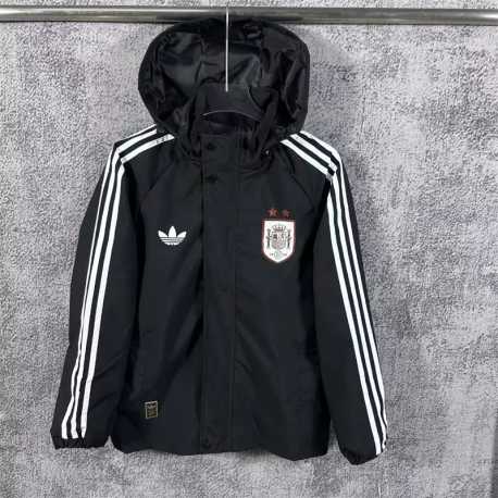 POCO STOCK - 2 ESTRELLAS Chaqueta Cortavientos ESPAÑA MUNDIAL 2026 cremallera completa.