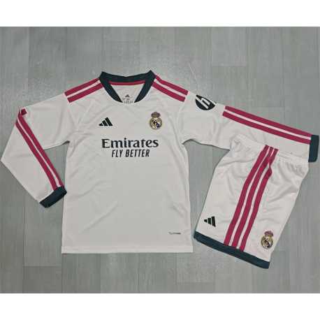 RM Manga Larga Primera Equipación 2026-2027, conjunto completo niños