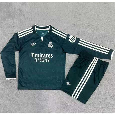 RM Manga Larga segunda Equipación 2026-2027, conjunto completo niños