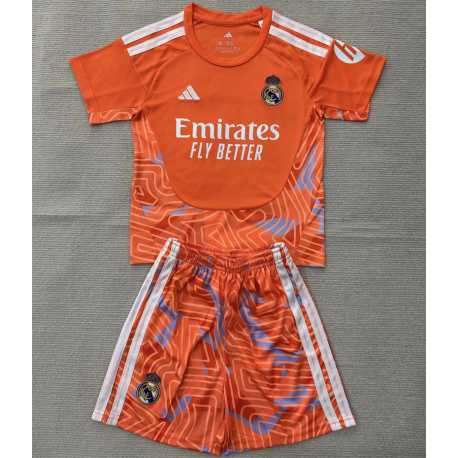 RM naranja Portero Equipación 2026-2027, conjunto completo niños
