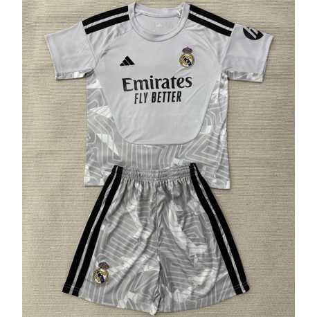 RM blanco Portero Equipación 2026-2027, conjunto completo niños