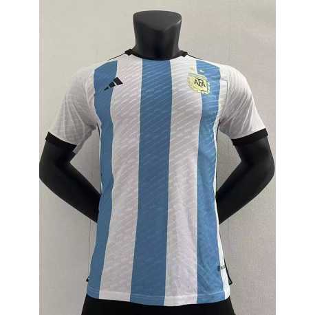 Entrega 2-4 días - ARGENTINA MUNDIAL 2 ESTRELLAS VERSION JUGADOR Primera Equipación Camiseta, Talla L, MESSI 10